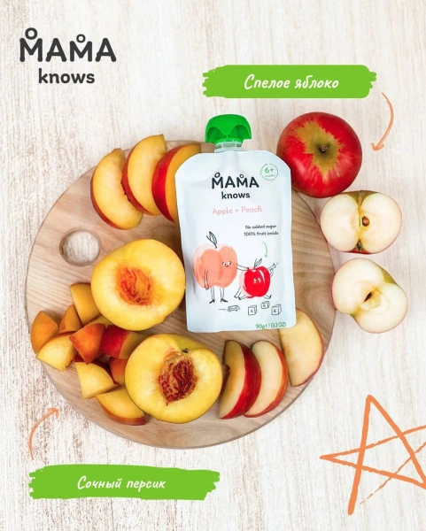 MAMA knows яблоко- персик 90гр 